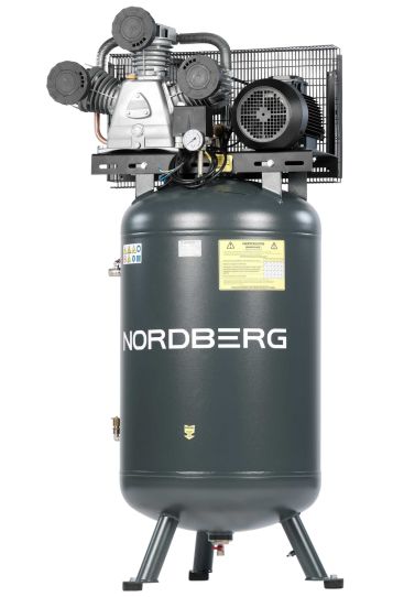 Поршневой компрессор 270 л, 950 л/м, 380В, 5.5 кВт, ременной, масляный вертикальный Nordberg NCPV300/950