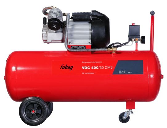 Поршневой компрессор 50 л, 400 л/м, 220В, 2.2 кВт, коаксиальный (прямой), масляный Fubag VDC 400/50 CM3