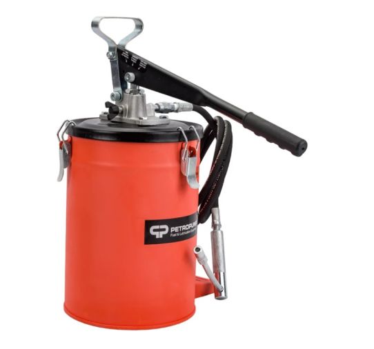 Нагнетатель смазки ручной на 10 л, давление смазки до 275 бар, с производительностью до 9 г/ход Petropump PP210023