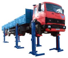 Подкатной подъемник для грузовых автомобилей электромеханический 45т АСО ПП-45, 6 колонн