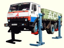 Подкатной подъемник для грузовых автомобилей электромеханический 16т АСО ПП-16, 4 колонны