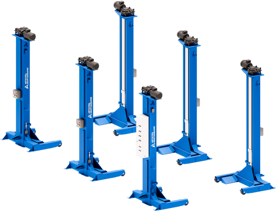 Подкатной подъемник для грузовых автомобилей электромеханический 30т АСО ПП-30, 6 колонн