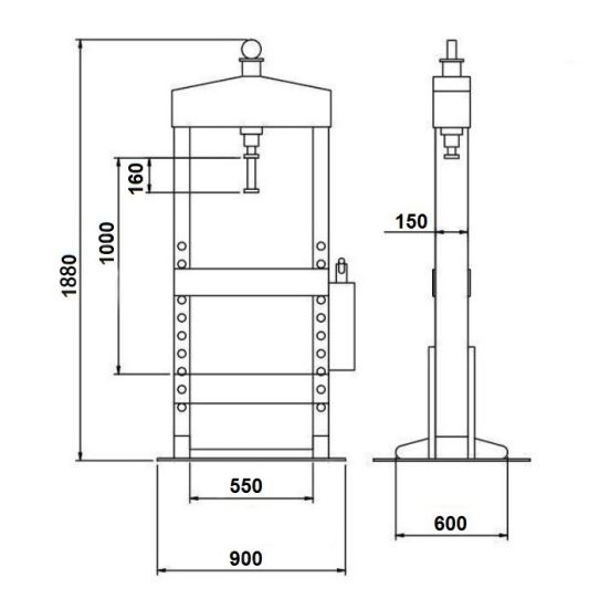 Пресс гидравлический Apac 1653B 15т, напольный