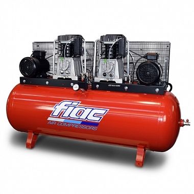 Поршневой компрессор 500 л, 1300 л/м, 380В, 8 (4+4) кВт, ременной, масляный Fiac ABT 500-1300B
