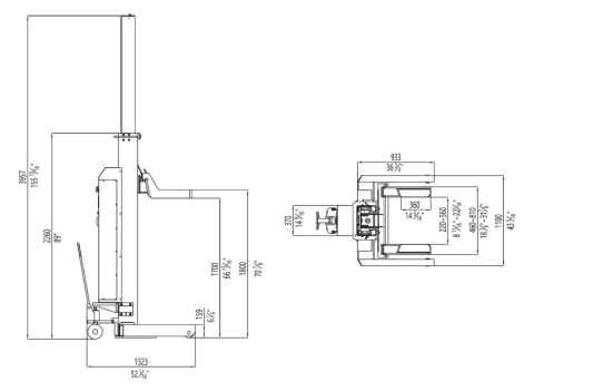 Подкатной подъемник для грузовых автомобилей электрогидравлический 48т Everlift EE-HDM86, 6 колонн