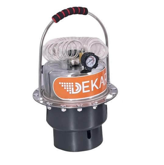 Установка для прокачки тормозов пневматическая с регулятором давления, емкость жидкости 5 л, 3 м шланг Dekar SF-BFR5