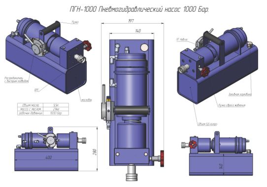 Пневмогидравлический насос НПО Автомотив ПГН-1000