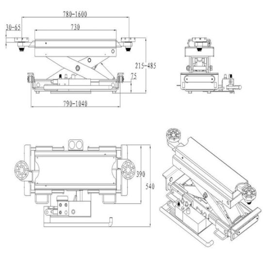 Траверса гидравлическая для ямы, ножничных и четырехстоечных подъемников, 3 т, Nordberg N433_B