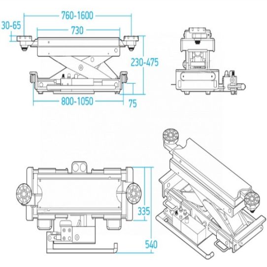 Траверса пневмогидравлическая для ямы, ножничных и четырехстоечных подъемников, 3 т Nordberg N433A_B