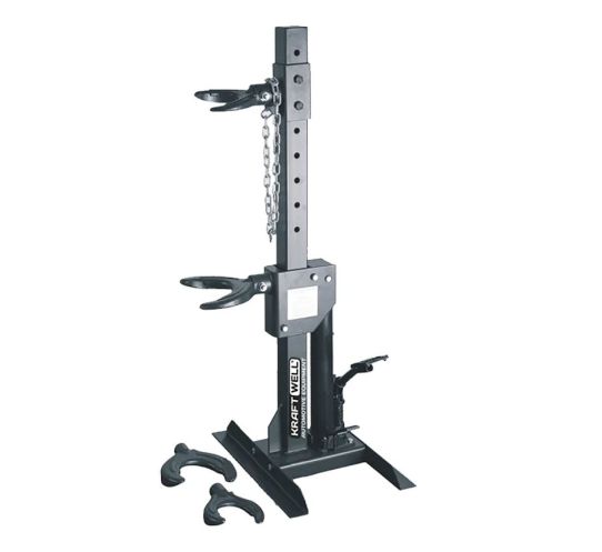  Стяжка пружин гидравлическая 1 т, KraftWell KRWSCU с ножным приводом с ходом поршня 360мм