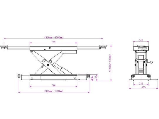 Траверса пневмогидравлическая для 4-стоечных подъемников в яму, 2 т KraftWell KRWJN2P