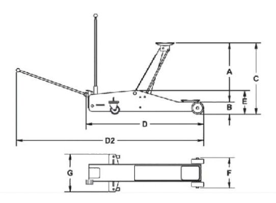Подкатной гидравлический домкрат до 3 тонн, 145-510мм с педалью RODCRAFT RH 290A