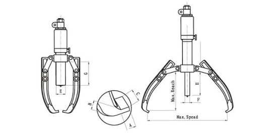 Съемник гидравлический TOR HHL-30 30т с встроенным насосом