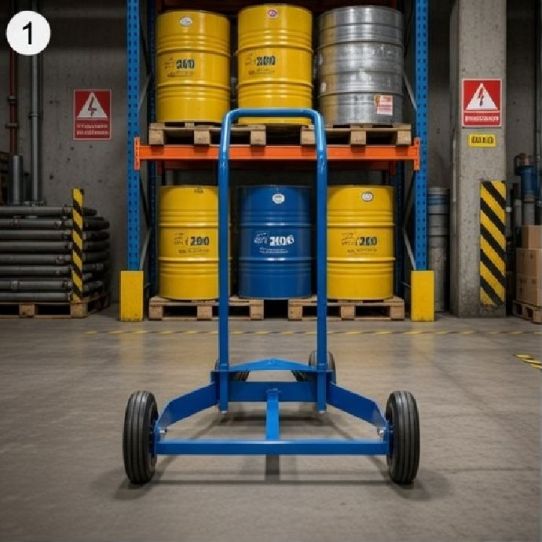 Тележка для бочек 220 кг разборная на 3 колесах для масла и смазки Pressol 17075