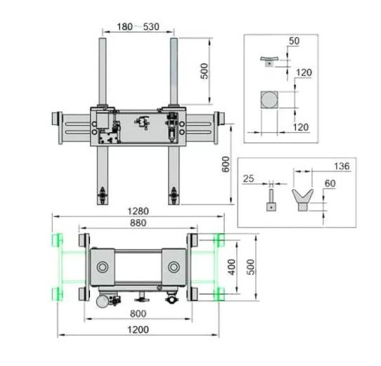 Канавный пневмогидравлический навесной двухштоковый подъемник 20 т DP20A Хорекс Авто