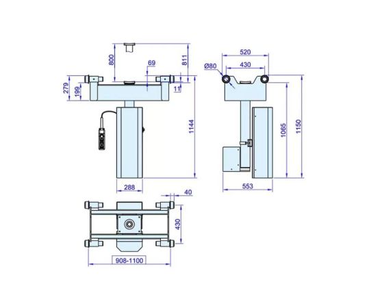 Канавный электрогидравлический подъемник 14 т навесной одноштоковый DP14DC Хорекс Авто