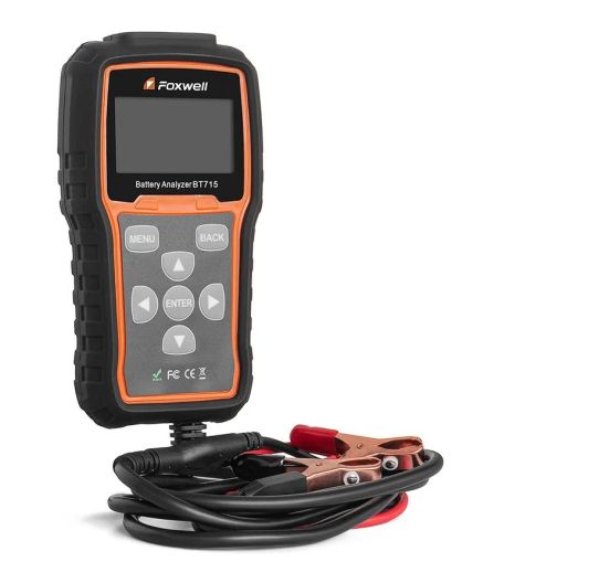 Профессиональный аккумуляторный тестер Foxwell BT715 12, 24В с LED дисплеем и встроенным термопринтером, защита от переполюсовки Foxwell BT715