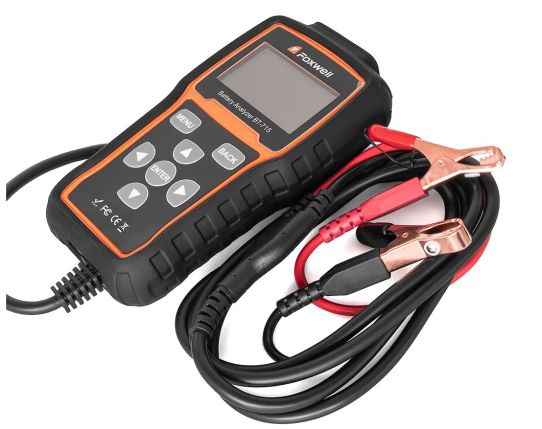 Профессиональный аккумуляторный тестер Foxwell BT715 12, 24В с LED дисплеем и встроенным термопринтером, защита от переполюсовки Foxwell BT715