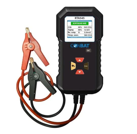Тестер аккумуляторных батарей 12В AGM GEL WET EFB с LED дисплеем, встроенным принтером, защитой от переполюсовки Conbat RTA545