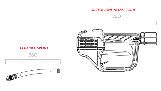 Пистолет раздаточный автоматический для масла, 60 л/мин, с пов. муфтой Piusi PISTOL-ONE 3/4" BSP w/flex spout F00640020