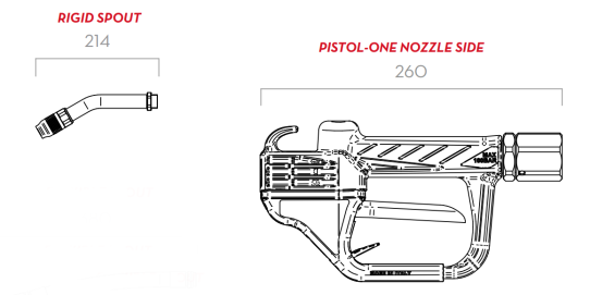 Пистолет раздаточный автоматический для масла 60 л/мин, с пов. муфтой Piusi PISTOL-ONE 3/4" BSP w/rigid spout F00640010