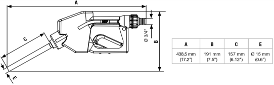 Пистолет раздаточный автоматический для AdBlue (мочевины) и DEF, 10 л/мин, внутренний штуцер 19 мм, Samoa 569005
