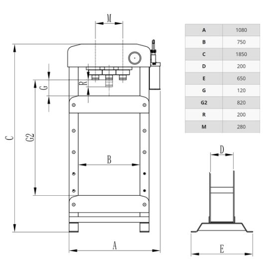 Пресс гидравлический SNIT SP-50EAM 50т, напольный