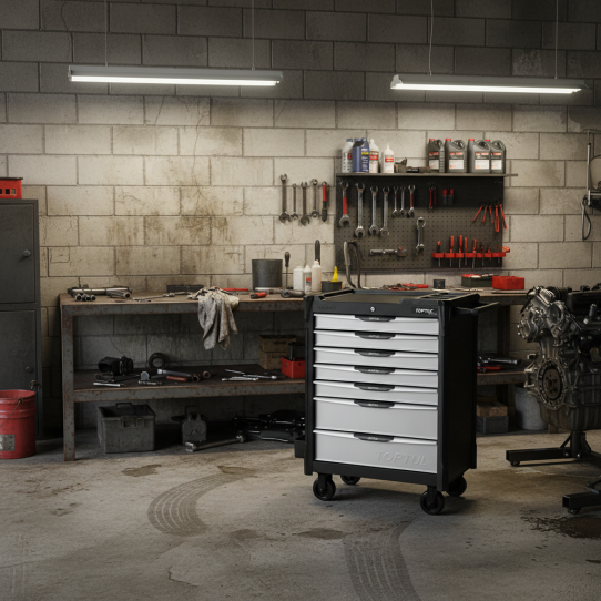 Тележка инструментальная TOPTUL GE-21351, 7 ящиков, с набором инструментов 213 предметов 