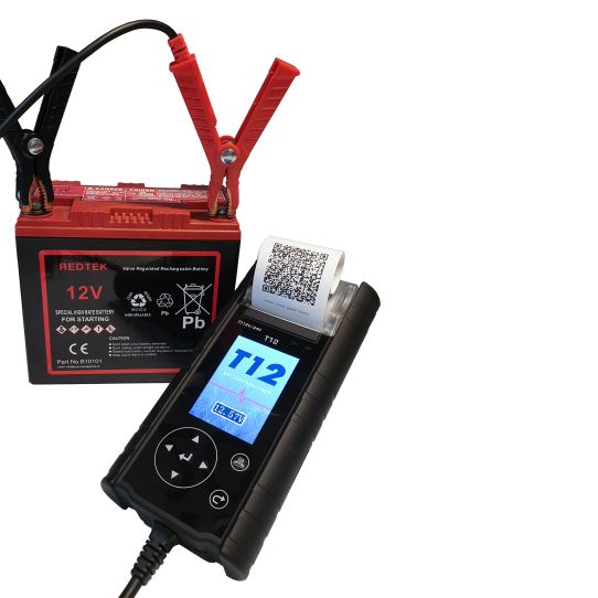 Тестер АКБ с цифровым дисплеем и встроенным термопринтером, 12/24В, защита от переполюсовки, LEMANIA ENERGY T12