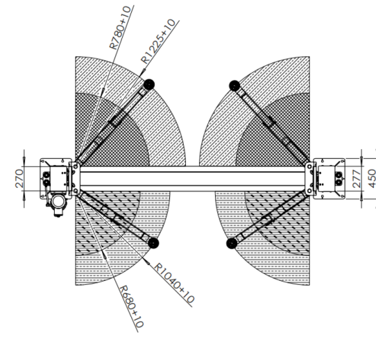 Двухстоечный подъемник Atis T4AB 4т, электрогидравлический, 380В, с верхней синхронизацией, 135-1825 мм