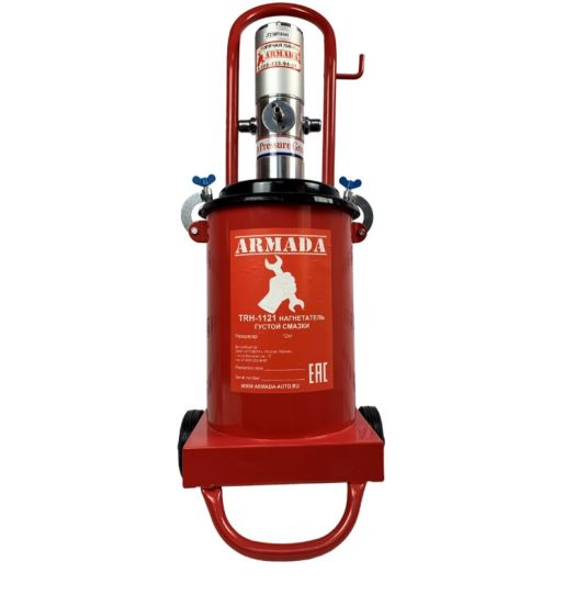 Нагнетатель смазки пневматический с емкостью 12 л, рабочее давление 6-8 бар, с производительностью 0.75 л/мин ARMADA TRH-1121