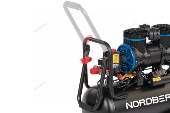 Поршневой компрессор 24 л, 250 л/м, 220В, 1.45 кВт, коаксиальный, безмасляный Nordberg NCEO24/250