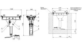 Канавный пневмогидравлический навесной одноштоковый подъемник 10 т ПНК-10 Техносоюз