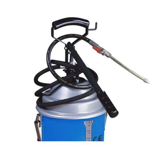 Нагнетатель смазки ручной на 13 л, Trommelberg UZM1208, механический, с шлангом на 2.5 м