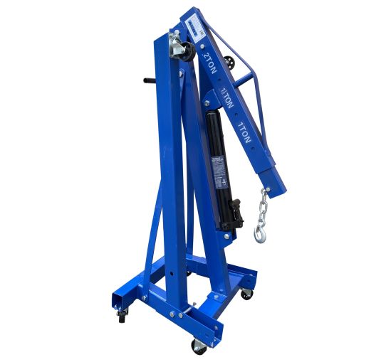 Кран гаражный подкатной складной 2 т, высота подъема 2270 мм, синий Техносоюз AS-2002