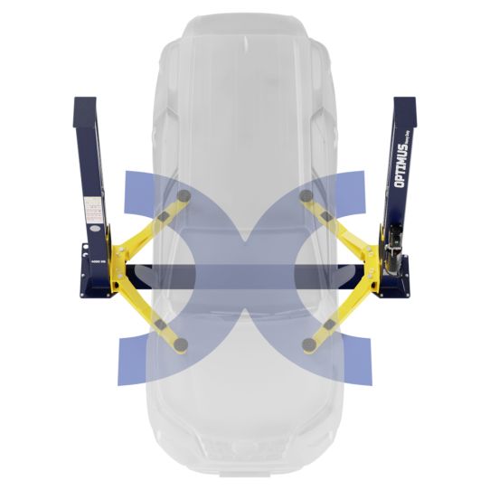 Двухстоечный подъемник Wiederkraft VS-OPT-4T/220 4т, электрогидравлический, 220В, с нижней синхронизацией, 100-2724 мм