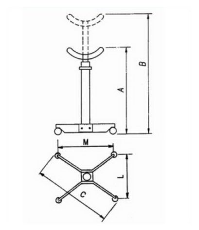 Стойка гидравлическая трансмиссионная двухступенчатая 1.5 т Werther-OMA W112 (OMA611) 1000-1900 мм для автосервиса с рогами