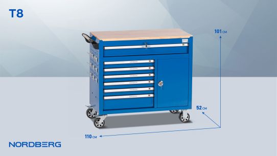 Тележка инструментальная, Nordberg T8, 7 ящиков, без инструментов