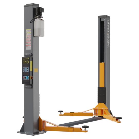 Двухстоечный подъемник Wiederkraft WDK-522E 4т, электрогидравлический, 380В, с нижней синхронизацией, 110-1920 мм