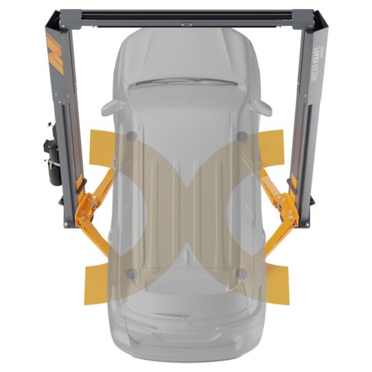 Двухстоечный подъемник Wiederkraft WDK-526 4.2т, электрогидравлический, 380В, с верхней синхронизацией, 100-1900 мм