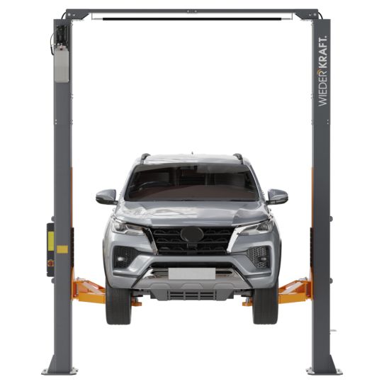 Двухстоечный подъемник Wiederkraft WDK-529E 4т, электрогидравлический, 380В, с верхней синхронизацией, 110-1920 мм