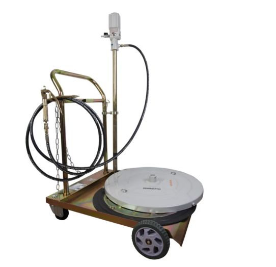 Нагнетатель смазки для бочек 200 л, пневматический насос 50:1 с тележкой Wiederkraft WDK-89800