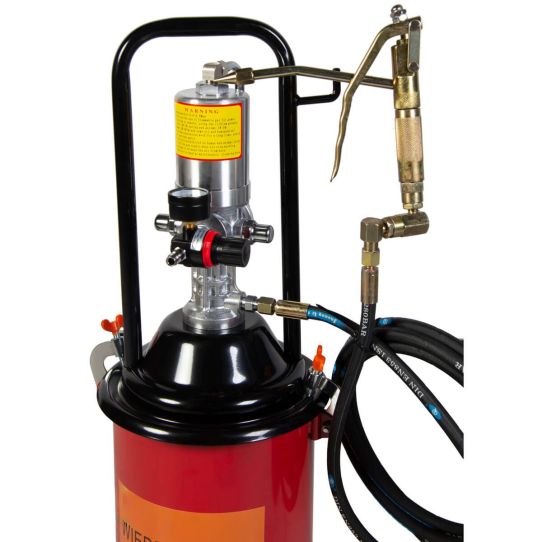  Нагнетатель смазки пневматический с баком 13 л, давление до 8 бар, производительность 600 г/мин Wiederkraft WDK-89814