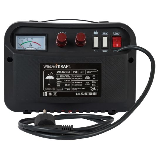Пуско-зарядное устройство для аккумуляторов 12В и 24В с пусковым током 240A WDK-Start240 Wiederkraft