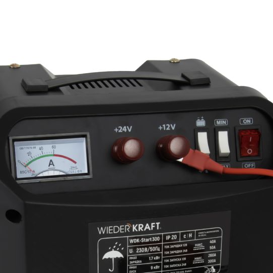 Пуско-зарядное устройство для 12В и 24В аккумуляторов, пусковой ток 300A WDK-Start300 Wiederkraft
