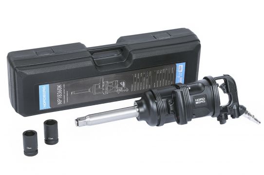 Гайковерт пневматический ударный 1" 3600Нм, в кейсе, с набором глубоких головок 32-33мм Nordberg NP18360K