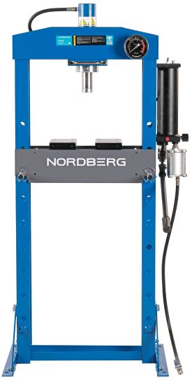 Пресс пневмогидравлический Nordberg N3620A 20т, напольный, с ручным и пневматическим приводом, ходом штока 190 мм, подвижным цилиндром