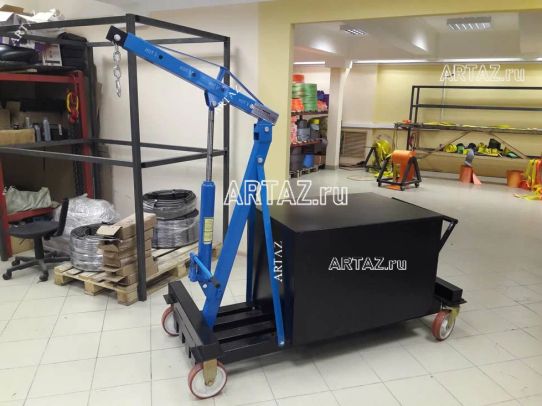 Кран гидравлический ARTAZ 750 кг с противовесом для гаража