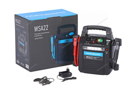 Пусковое устройство 12 В 1200 А бустер с функцией Power Bank и фонариком Nordberg WSA22