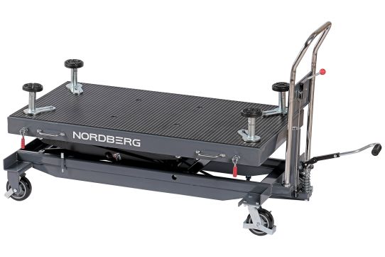 Стол подъемный гидравлический 1000кг для АКБ электромобиля, 550-1750мм NORDBERG N3T1000GH, передвижной, двойные ножницы